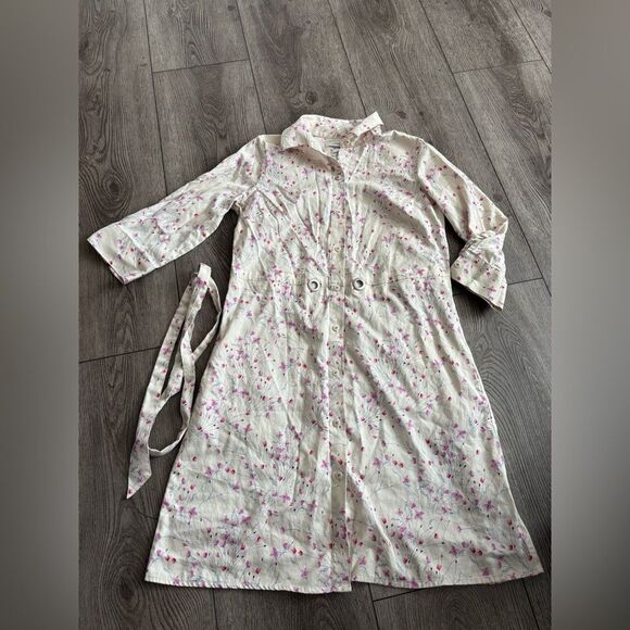 Foxcroft Floral Button-Up Dress with Belt - Picture 1 of 5
